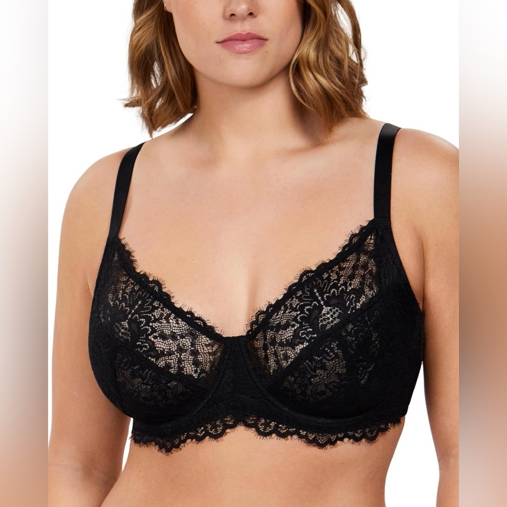 HSIA Sunflower Floral Lace Unlined Minimizer Bra 38G